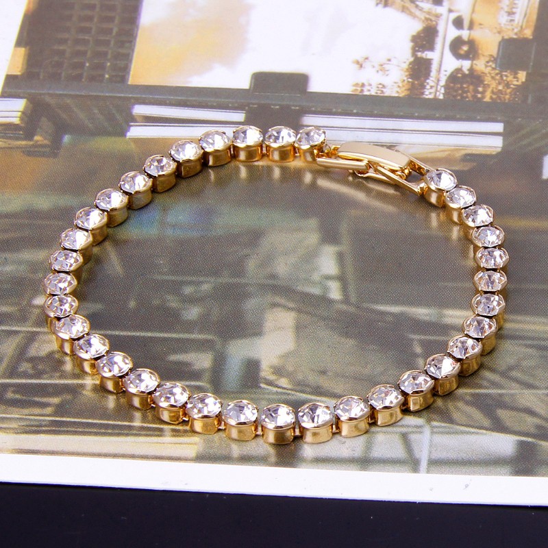 Vòng tay đính đá zircon lấp lánh thời trang tùy chọn màu sắc dành cho nữ