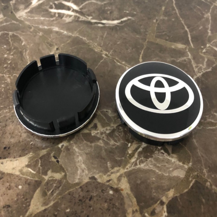 Logo chụp mâm bánh xe ô tô Toyota đường kính 60mm TOYOTA60-D - 01 chiếc