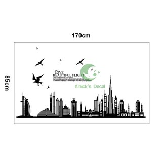 Decal dán tường  Thành phố hiện đại