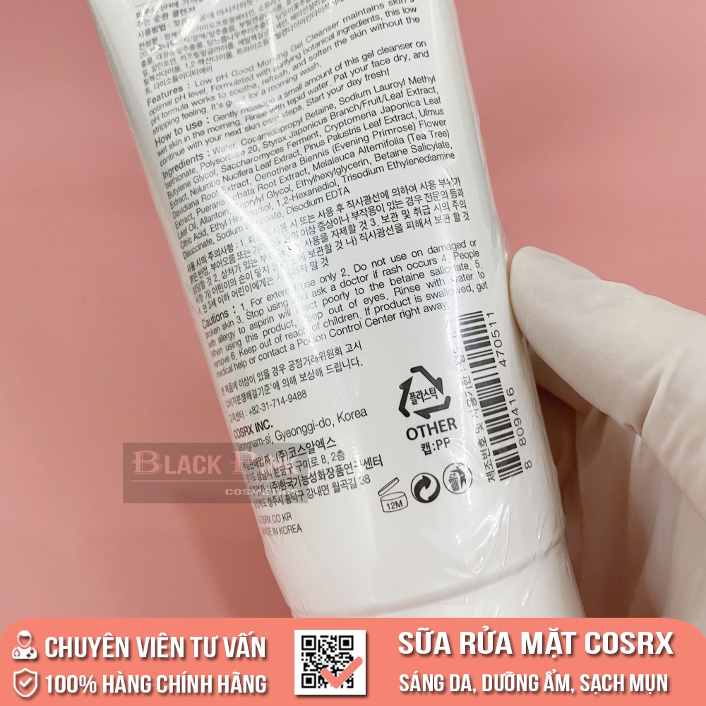 Sữa rửa mặt Cosrx Low PH Good Morning Gel Cleanser, sáng da dưỡng ẩm kiểm soát nhờn, dạng Gel chiết xuất từ dầu cây trà | BigBuy360 - bigbuy360.vn