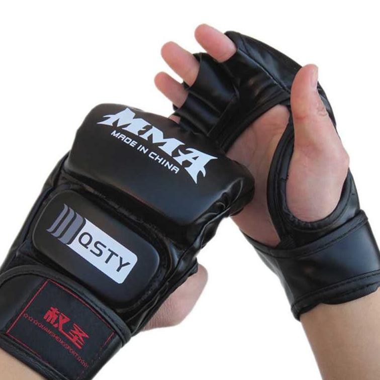 Găng tay Boxing Mall BB 12Ju5Bk DAMSSTR QSTY MMA UFC bằng da ◄