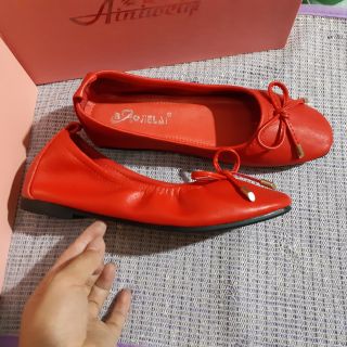 Giày búp bê nơ chất da mềm