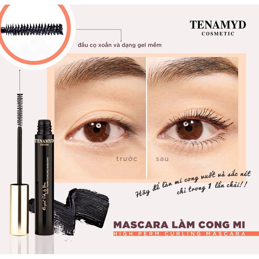 Set Mascara cong mi và Chì kẻ mắt nước Tenamyd lâu trôi chống thấm nước