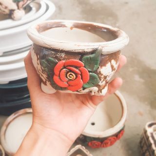 Chậu trồng cây HÌNH TRÒN gốm sứ bát tràng 3 size