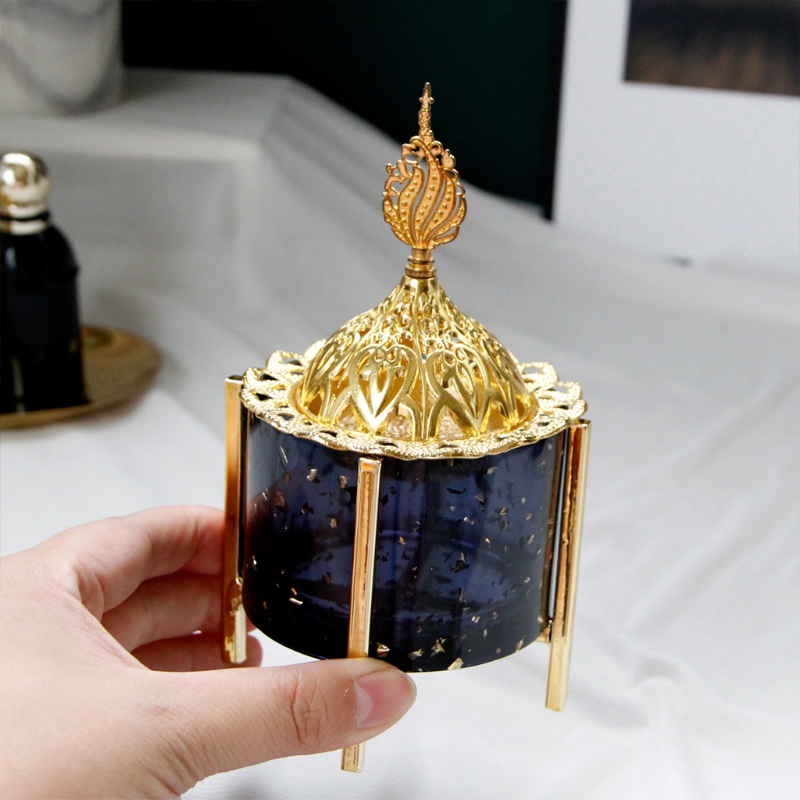 Va Đế Đốt Trầm Hương Bằng Kim Loại Điêu Khắc Rỗng Kiểu Vintage Châu Âu Sáng Tạo