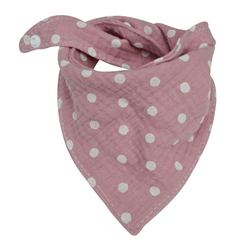 Yếm Ăn Cotton Mềm Mại Thấm Hút Tốt Họa Tiết Chấm Bi Xinh Xắn