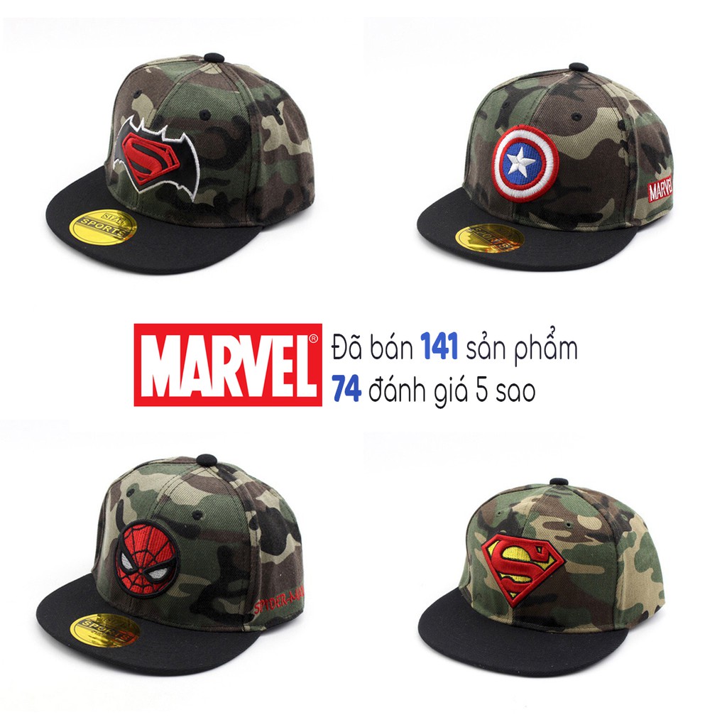 Mũ cho bé trai từ 2 tuổi đến 7 tuổi nón snapback trẻ em họa tiết siêu nhân mùa hè đáng yêu xinh xắn MCB05