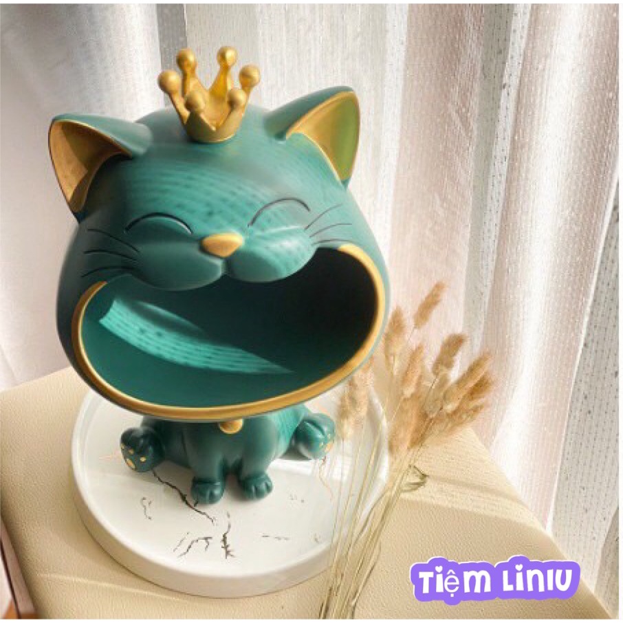 Mèo thần tài, mèo há miệng, may mắn, trang trí phòng khách, phòng ngủ