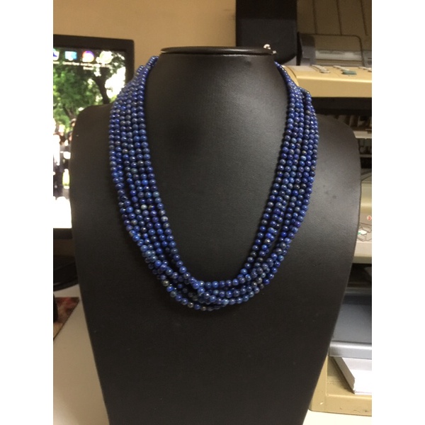 Vòng cổ đá Lapit chùm 6 sợi si tuyển