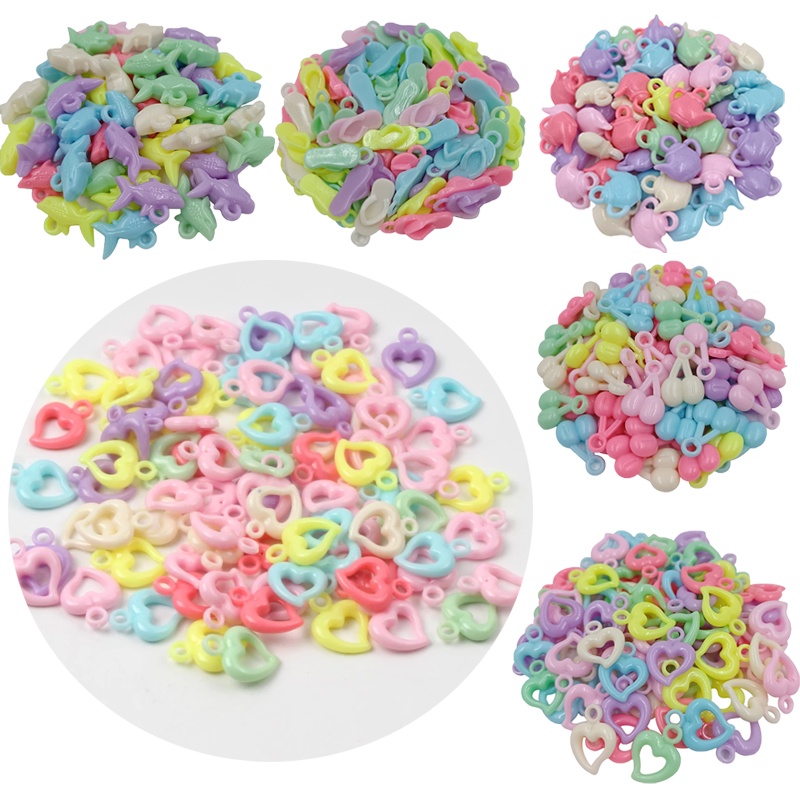 Bộ 10/20 Hạt Nhựa Acrylic Nhiều Màu Làm Trang Sức Thủ Công