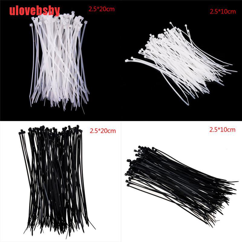 Set 100 dây rút nylon tự khóa màu trắng/ đen tiện dụng