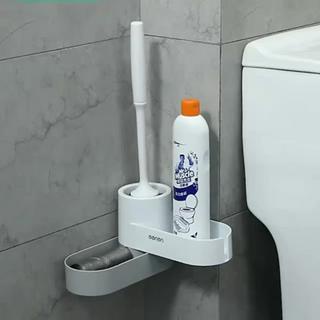 Chổi cọ vệ sinh kèm kệ để chổi cọ rửa toilet nhựa ABS thông minh, tiện dụng