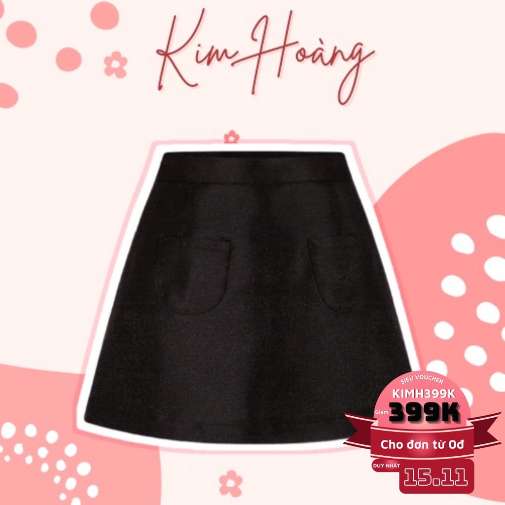 Chân váy tafta chữ A 2 túi trước đen kimh hoàng BADDIE SKIRT (có quần trong)