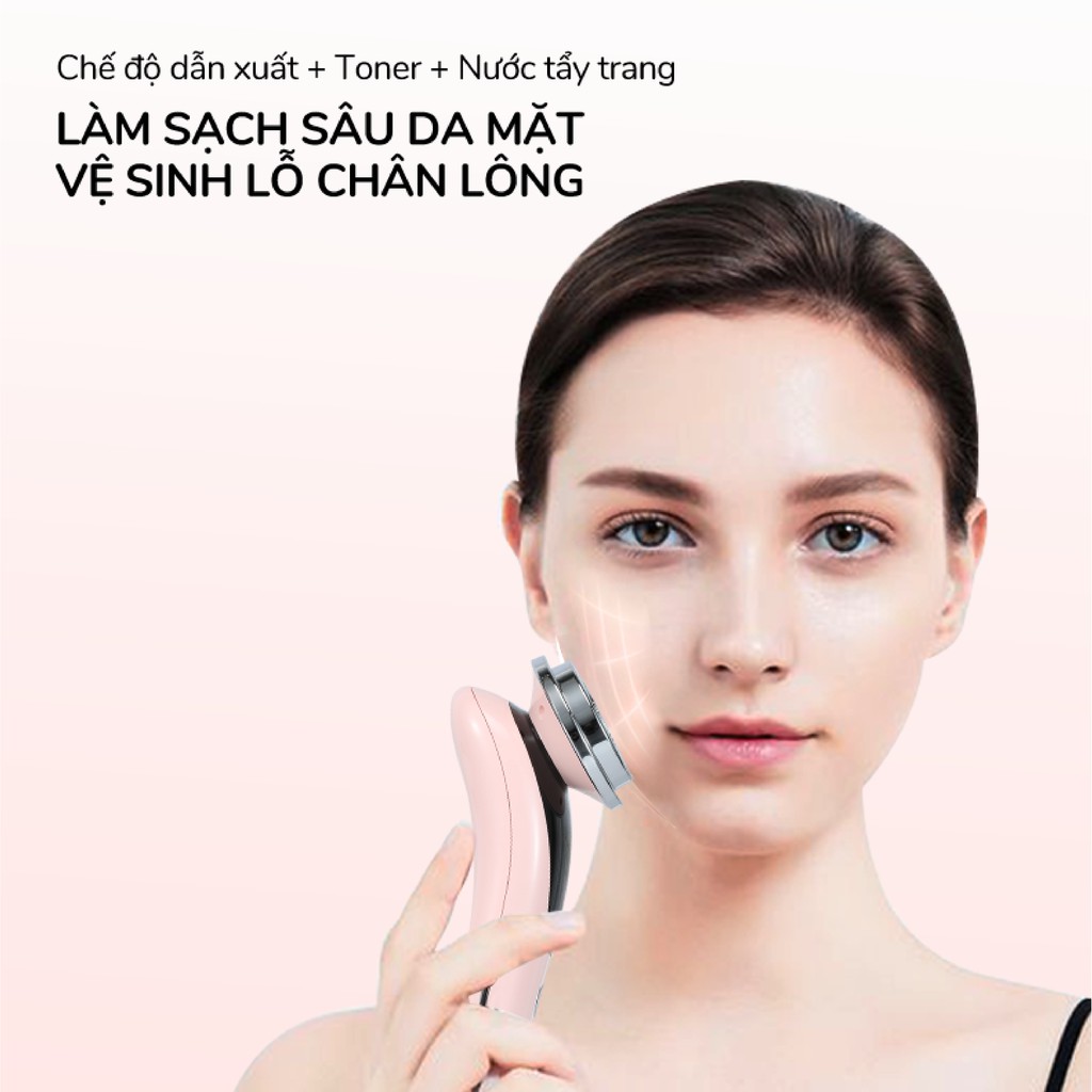 Máy đẩy tinh chất trẻ hóa làng da ánh sáng sinh học Ion Blue and Red Light Beauty Device AINI COLLECTION