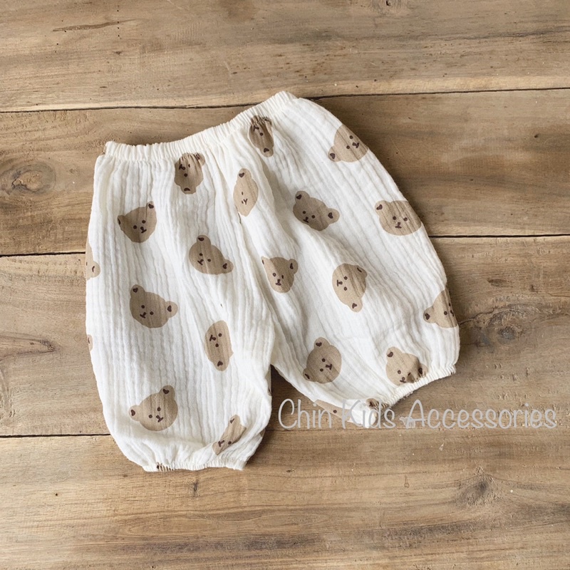 Quần bom vải xô muslin hai lớp mềm mại cho bé