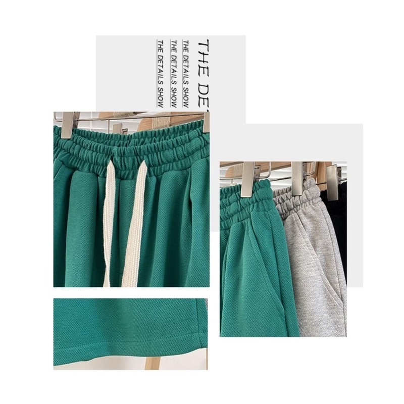 Quần Short Thể Thao Dây Rút Thêu Họa Tiết Retro Đường Phố Cho Nam Và Nữ