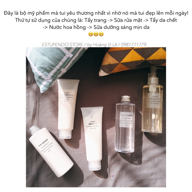 Sữa rửa mặt + Tẩy da chết Muji + Dầu tẩy trang Muji | BigBuy360 - bigbuy360.vn