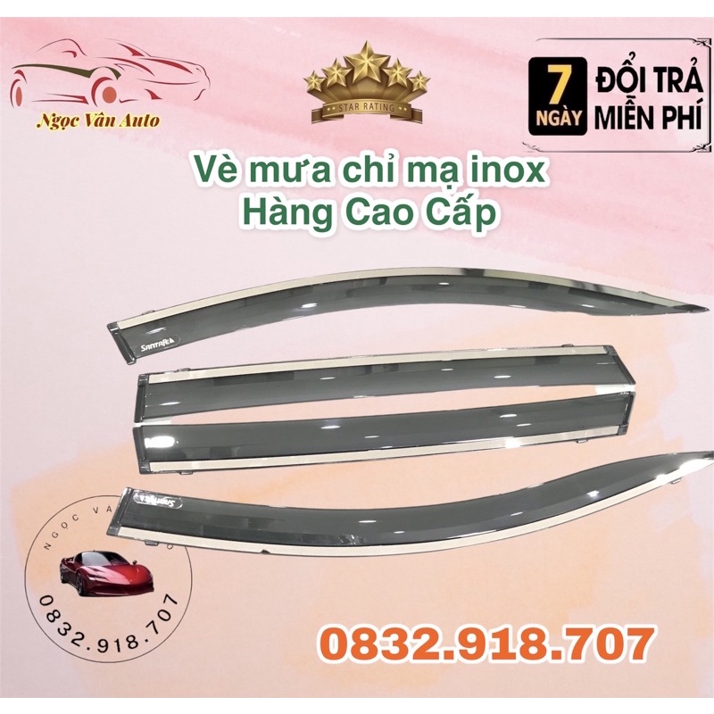 vè mưa chỉ mạ Santafe 2019 - 2020 - 2021 chỉ mạ inox  (hàng cao cấp)