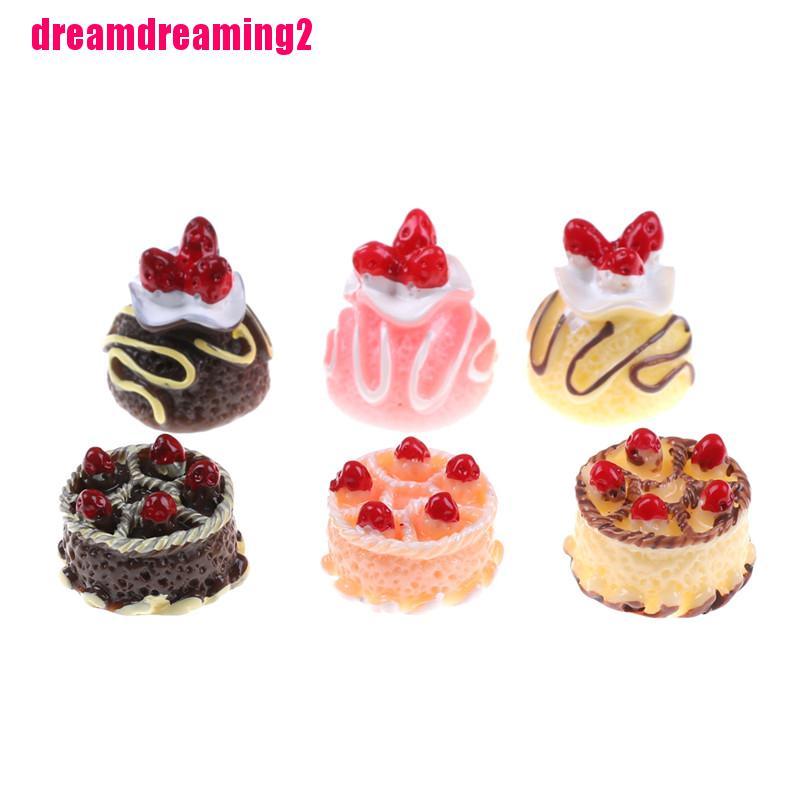 Bộ 6 Mô Hình Bánh Tráng Miệng 3d Trang Trí Nhà Búp Bê