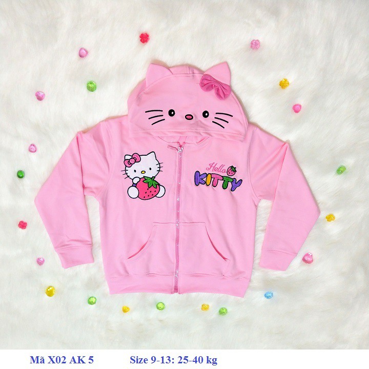 Mã X02 AK 5 - Áo khoác Kitty màu hồng phấn