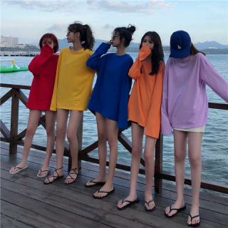 Áo Thun Tay Dài Trơn Basic Hàn Quốc