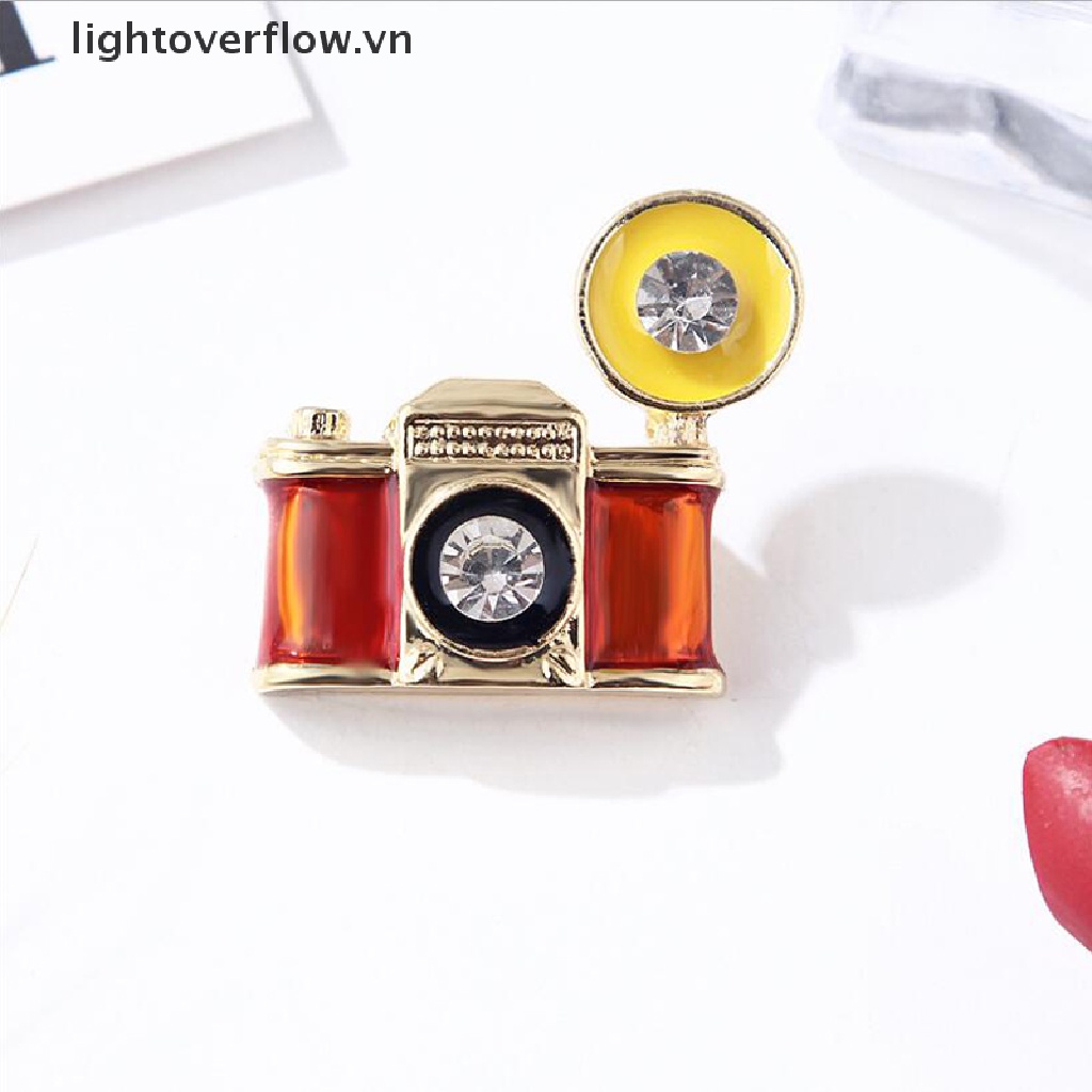 Trâm Cài Áo Hình Máy Ảnh Tráng Men Mini Phong Cách Vintage