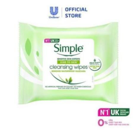 Khăn giấy tẩy trang Simple Cleansing Facial Wipes 25 tờ