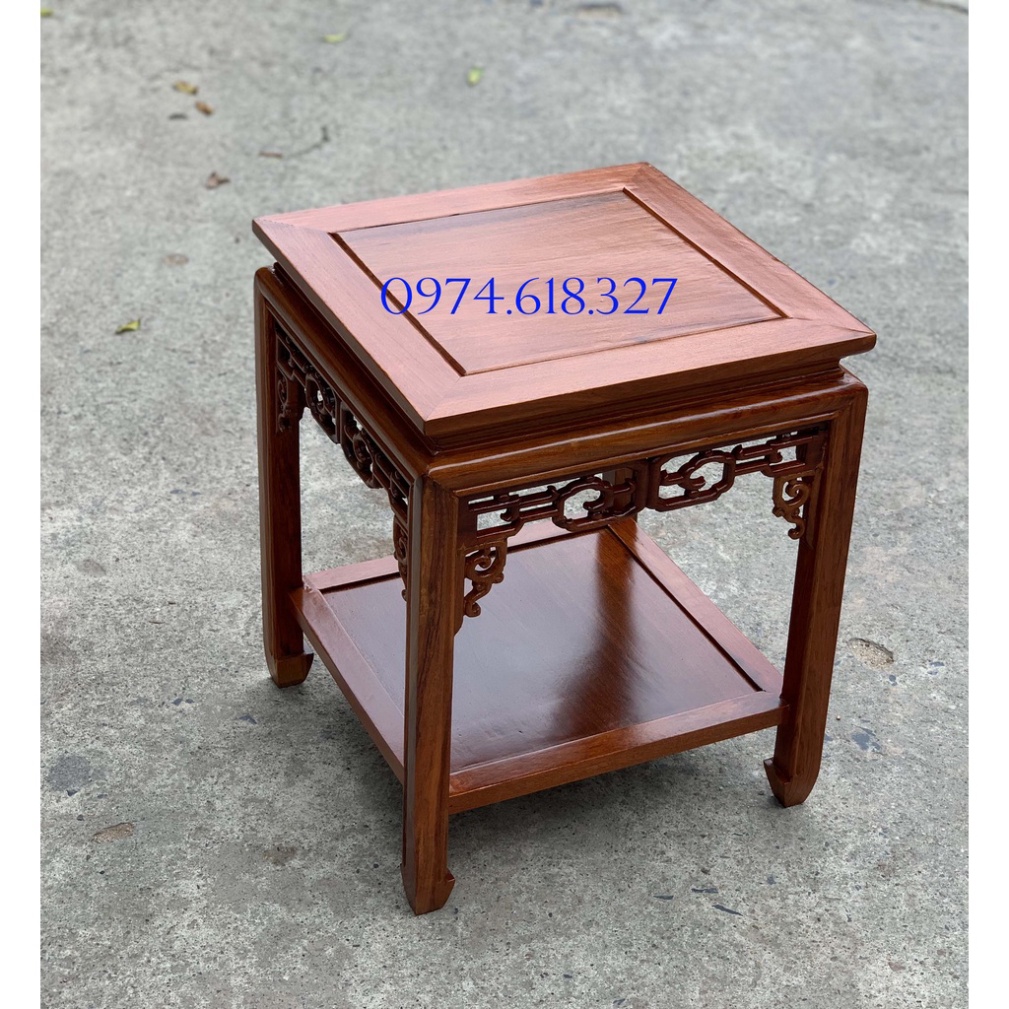 Đôn Vuông 40cm Cỡ Lớn Kê Phòng Khách Gỗ Hương