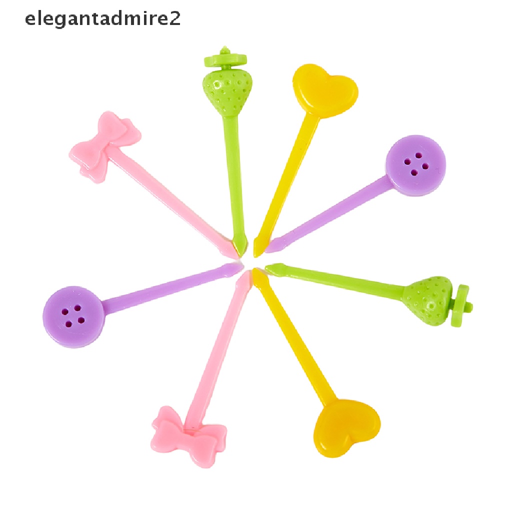 Bộ 8 Nĩa Ăn Trái Cây / Tráng Miệng / Tráng Miệng Hình Bình Bắp Rang Dễ Thương