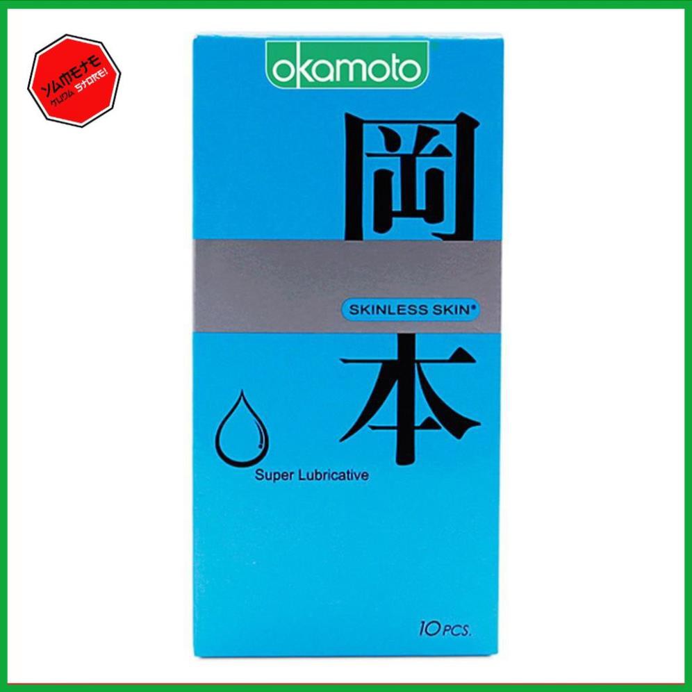 CHÍNH HÃNG 100% Bao Cao Su Okamoto Skinless Skin Super Lubricated Siêu Bôi Trơn Hộp 10 Cái