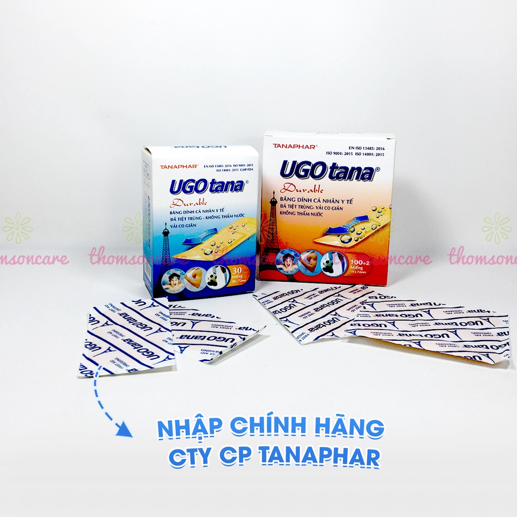 Băng vết thương cá nhân Ugotana - băng dính y tế chống nước, bằng vải, sơ cứu khi đứt tay