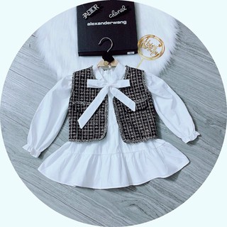 Set váy gile dạ cho bé gái
