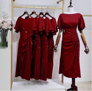 Đầm công sở dự tiệc maxi tay rũ rút thân