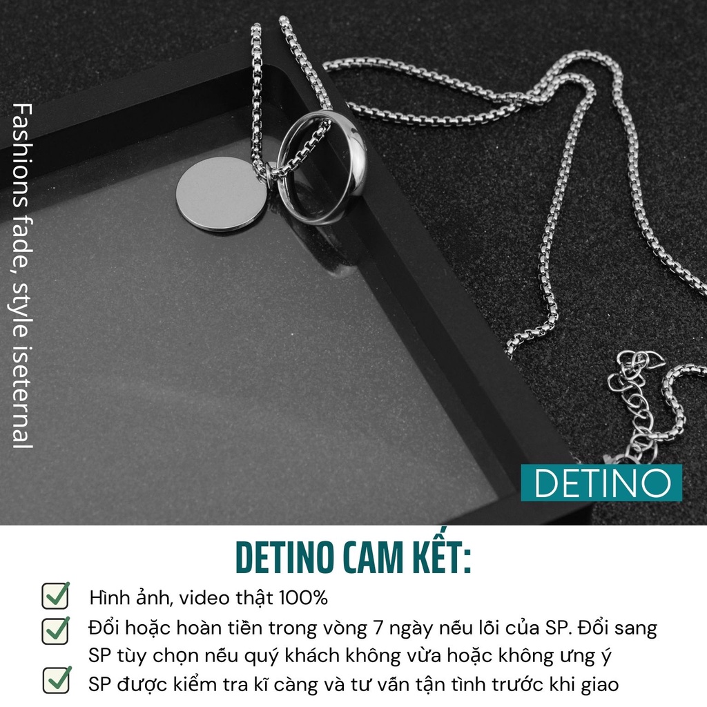 Dây chuyền nhẫn unisex titan nam Wang Yibo phong cách Cuban hiphop DETINO DC09