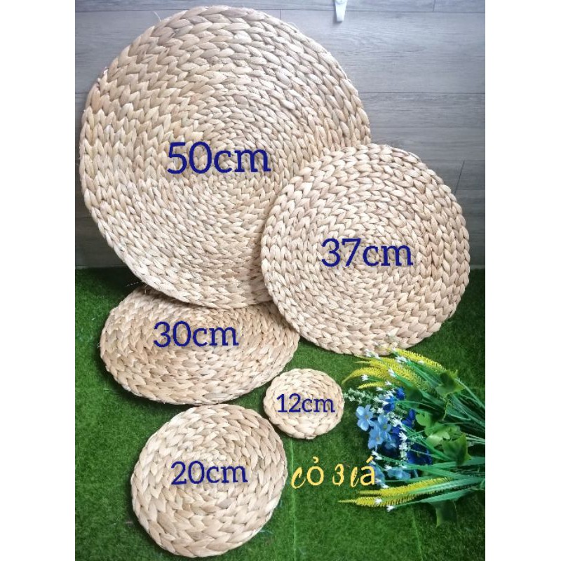 Thảm cói lục bình size 12,20,30,37,50, 60cm trang trí nhà cửa, chụp ảnh, lót sàn