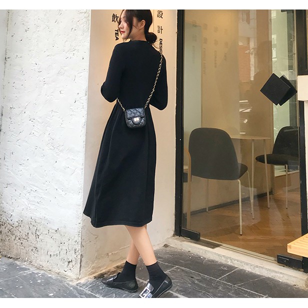 Váy thun dáng xòe, trơn một màu, freesize