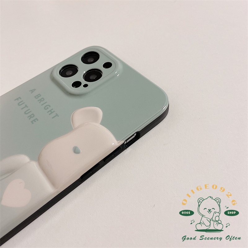 Ốp Điện Thoại IMD In Hình Gấu Hoạt Hình Cho Iphone 13 12 11 Pro Max Xs Max Xr