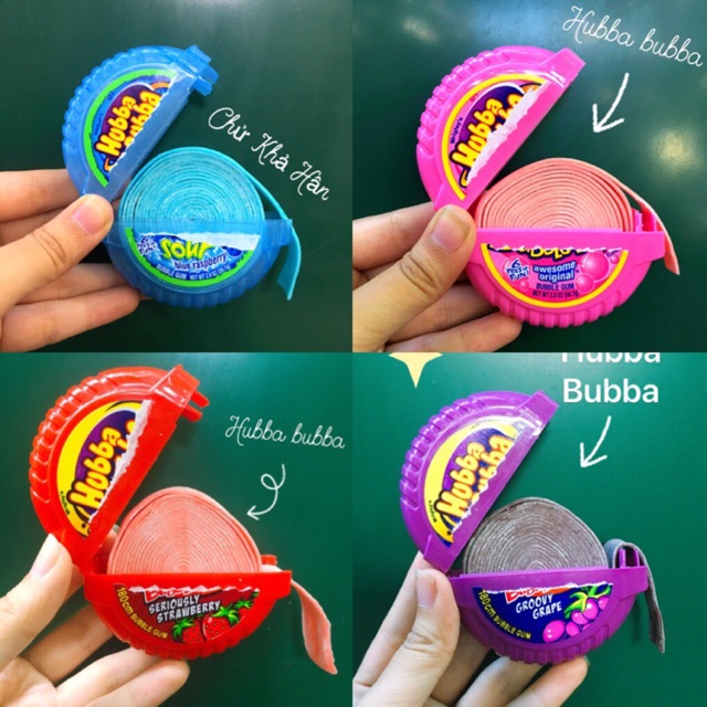 Combo 4 cuộn gum hubba bubba Mỹ