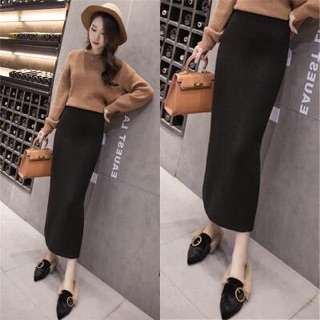 Chân váy len body dài xẻ (mặc được nhiều kiểu)