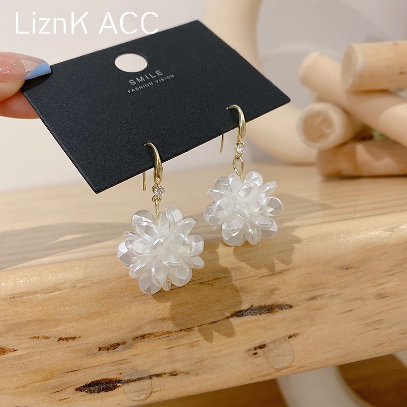 Bông Tai Mạ Bạc 925 Hình Hoa Đơn Giản Thời Trang Thu Đông Phong Cách Hàn Quốc