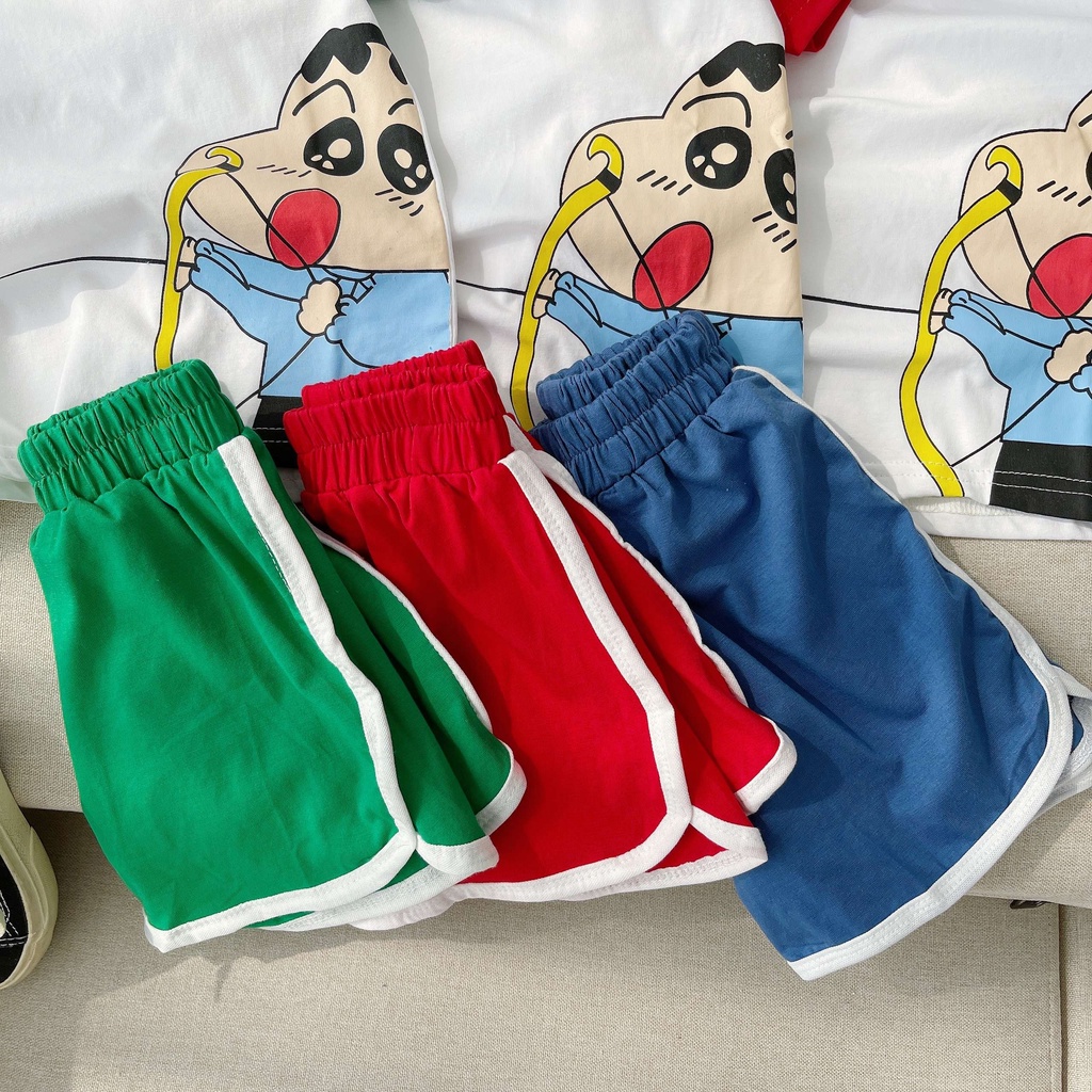 Bộ cotton cộc tay hè cho bé trai, bé gái in hình cu sin cực xinh cho bé từ 8-28kg