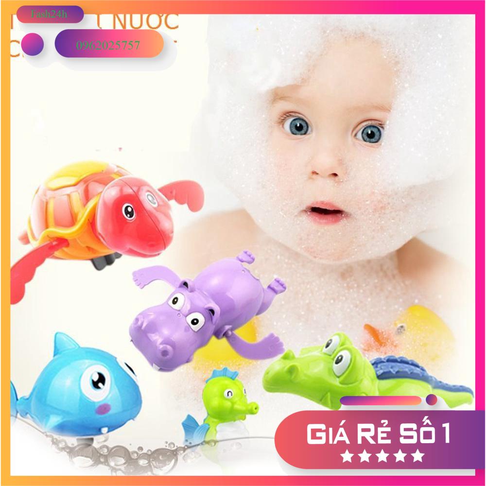 Đồ chơi nhà tắm - 5 THÚ BƠI BỒN TẮM chạy dây cót CÁ MẬP - ẾCH - CÁ SẤU  - CÁ NGỰA - HÀ MÃ