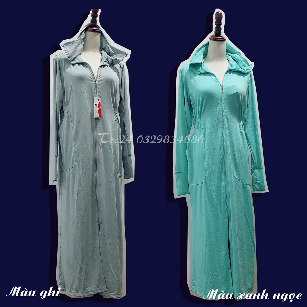 [Mã WARN25 giảm 25k đơn 200k] [nowship]Áo chống nắng toàn thân dáng dài loại 1 vải vân kim cương kèm túi vải | BigBuy360 - bigbuy360.vn