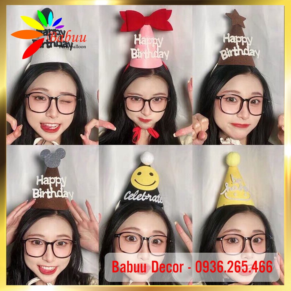 Mũ sinh nhật phong cách Hàn Quốc siêu dễ thương Babuu Decor