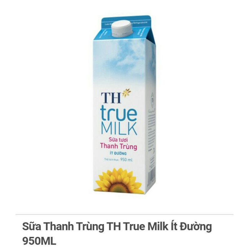 Sữa Thanh Trùng TH True Milk Ít Đường 950ML