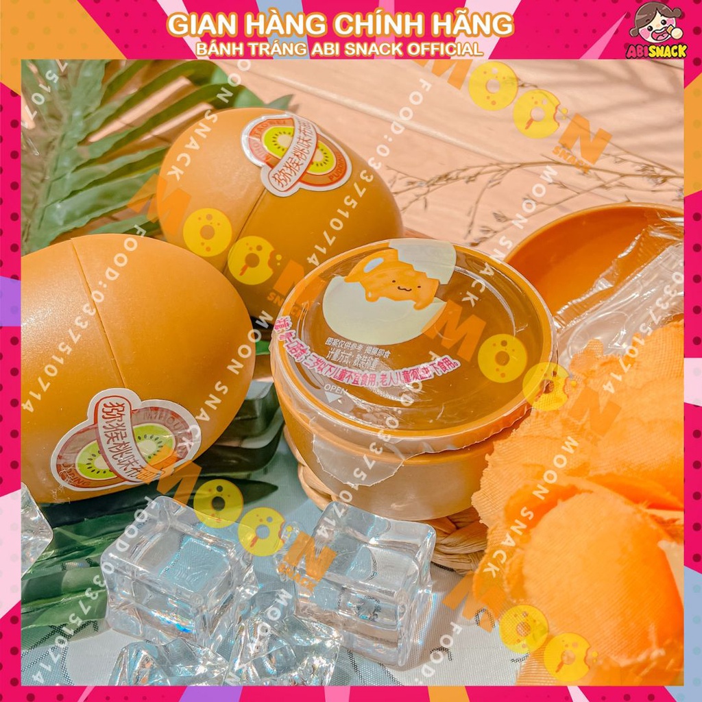 thạch rau câu hình trái kiwi fruity jelly siêu dễ thương bánh kẹo Moon Snack Food 246g/1khay 4 viên