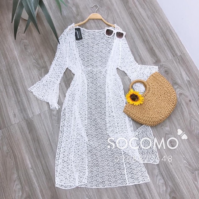 Áo choàng biển Hà Hồ - dài qua gối (95-100cm)