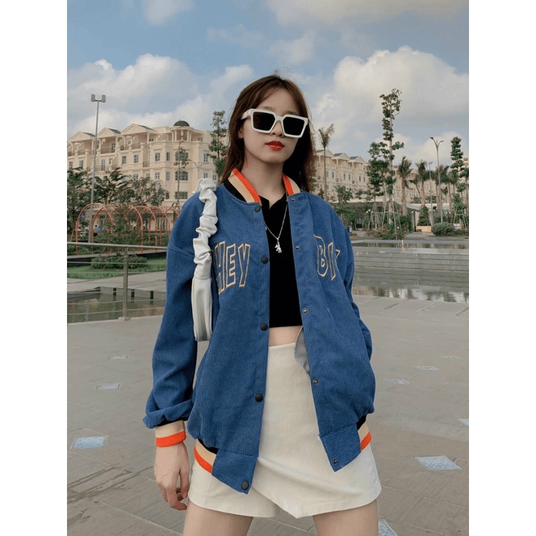 Áo Khoác Bomber Chất Nhung - Áo Bomber Nam Nữ Unisex Nhung Tăm Siêu Đẹp Thêu Chữ - TP [NewUnisex]