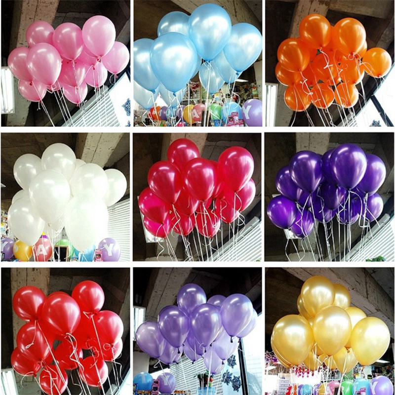 Bộ 100 Bong Bóng Cao Su Tròn 10 Inch Trang Trí Tiệc Độc Đáo