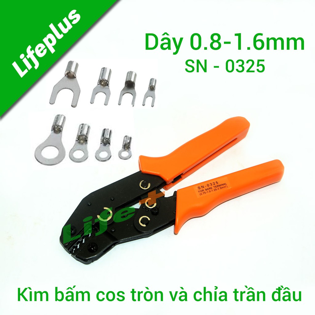 Kìm cắt đầu cos,  bấm cos tròn và cos chỉa trần đầu cho dây